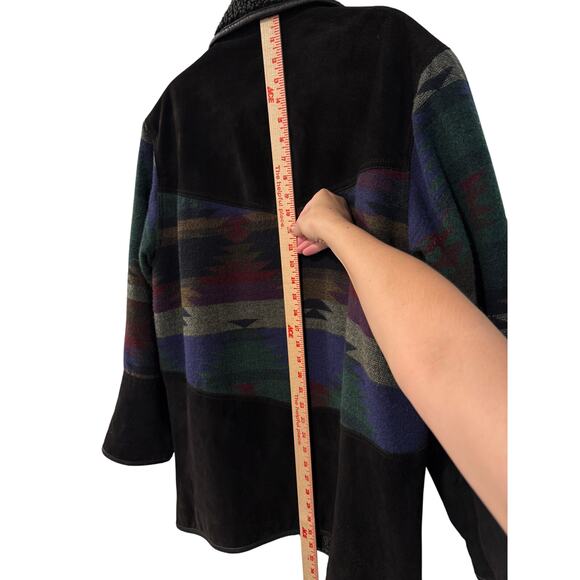 Scully M Vintage Southwestern Jacket Suede & Wool Aztec Western Coat Sherpa 40 - Picture 16 of 16